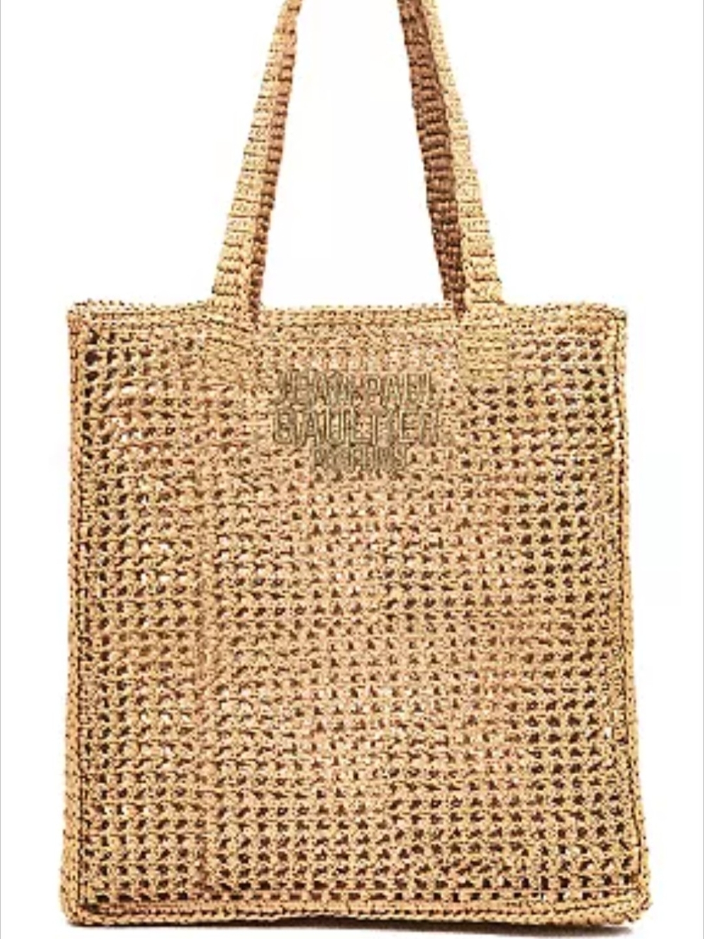 Jean Paul Gaultier Cream Woven Tote with Embroidered Logo